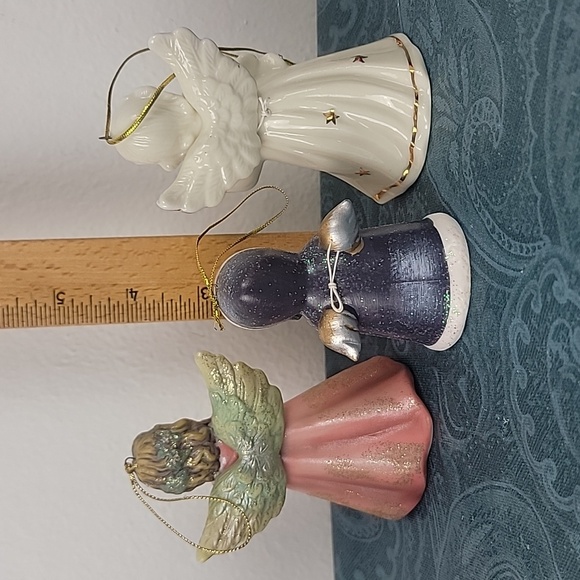 Christmas Bell Angel Ornaments Lot Of 3 - Picture 3 of 10